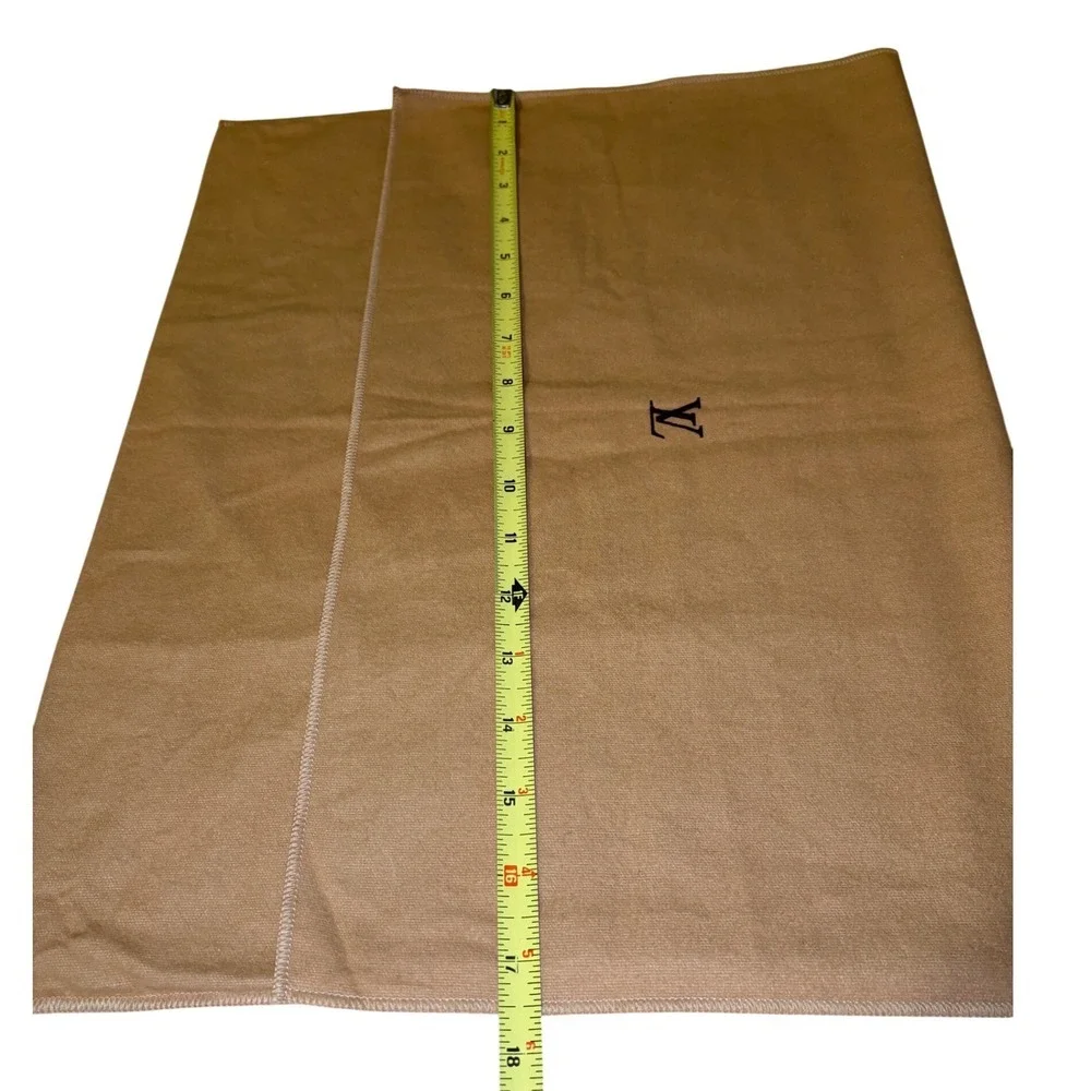 Louis Vuitton Tan Flannel Dust Bag LV Logo 17.5x14 Medium to Large Storage